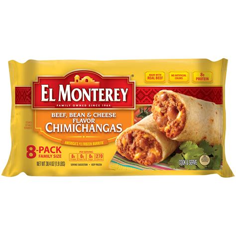 el monterey beef bean  cheese chimichangas  pack family size walmartcom walmartcom