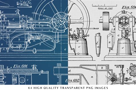 vintage mechanical blueprints tom chalky