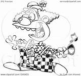 Horn Clown Using Party Toonaday Outline Illustration Cartoon Royalty Rf Clip 2021 sketch template