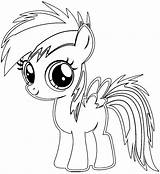 Dash Rainbow Coloring Pages Pony Little Baby Coloring4free Related Posts sketch template