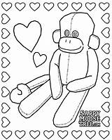 Sock Monkey Coloring Pages Print Monkeys Printable Party Color Getcolorings sketch template