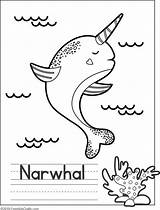 Narwhal Freekidscrafts sketch template