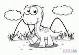 Coloring Pages Dinosaur Easy Baby Cute Popular Dinosaurs sketch template