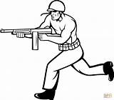 Soldier Gun Coloring Drawing Pages Soldiers Running Tommy Army Ww2 Cartoon Printable Guns Easy Military Drawings Color Print Getdrawings Drawn sketch template