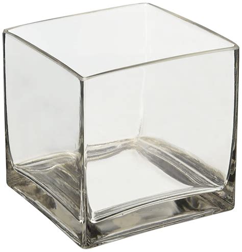 6 Square Glass Vase 6 Inch Clear Cube Centerpiece
