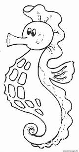 Seahorse Coloring Pages Cute Printable Color Kids Fish Sea sketch template