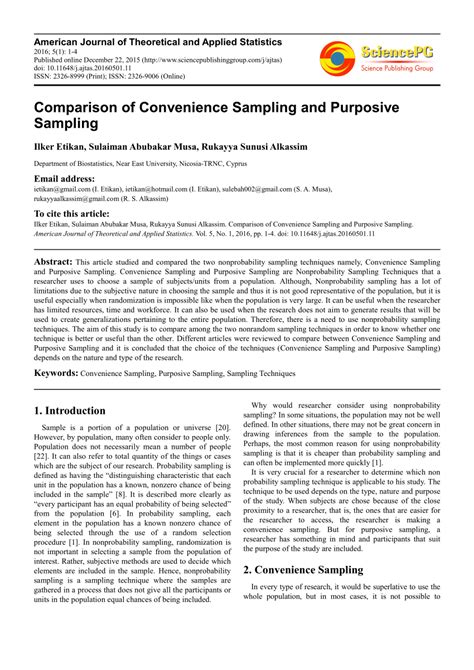 comparison  convenience sampling  purposive sampling