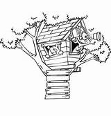 Coloring Treehouse Baumhaus Kleurplaat Boomhutten Malvorlagen Animaatjes Malvorlagen1001 Designlooter Stemmen sketch template