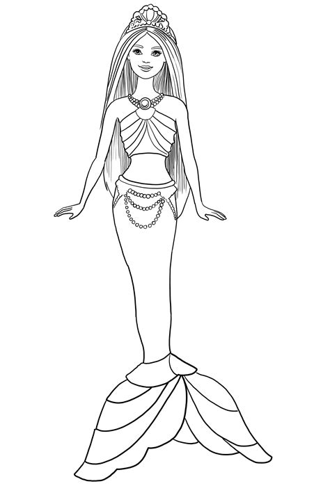 mermaid barbie coloring page youngandtaecom disney princess