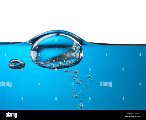 oxygen bubble rising   surface  water isolated  white background stock photo alamy