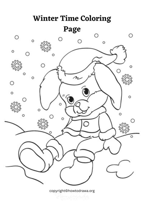 winter time coloring page  kids  printable