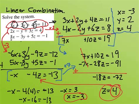 Alg2 System Of Equations With Three Variables Linear Combination