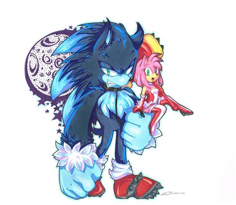Werehog And Amy Colour By F Sonic On Deviantart