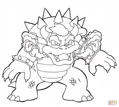 paper bowser coloring pages super mario  world coloring pages