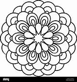 Coloring Mandala Adult Vector Flower Pattern Oriental Decorative Floral Illustration Alamy Circular Isolated Elements Abstract Background Vintage Stock sketch template