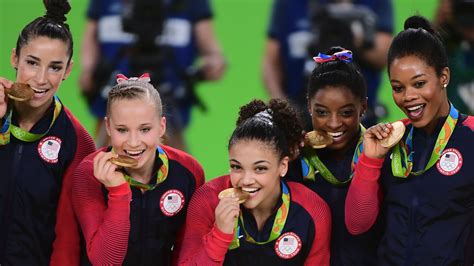 us women s gymnastics team wins gold medal at 2016 rio olympics see