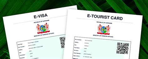 visum en toeristenkaart voor suriname ambassade van de republiek suriname  parijs frankrijk