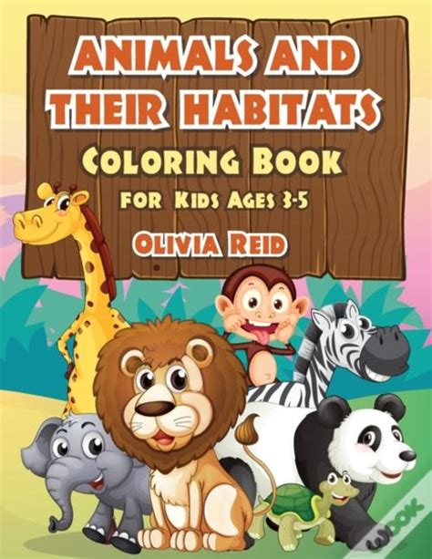 animals   habitats coloring book  kids ages   livro wook