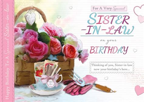 special sister  law happy birthday card good quality