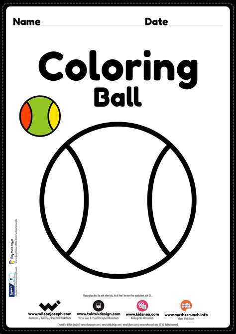 ball coloring page  printable   preschool kids