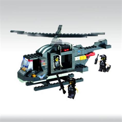 fun blocks compatible  lego police swat helicopter brick set  pieces buy