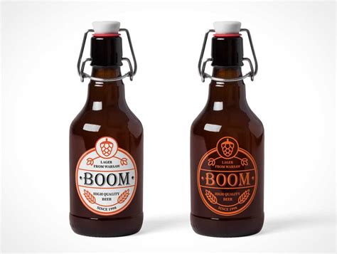 Swing Bottle Brown Glass And Latch Psd Mockup Psd Mockups