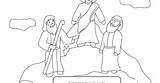Yesus Mewarnai Tuhan Gunung Berjalan Dimuliakan Mldr sketch template