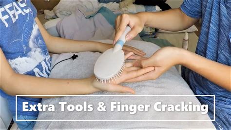finger cracking hand massage with extra tools massage asmr youtube