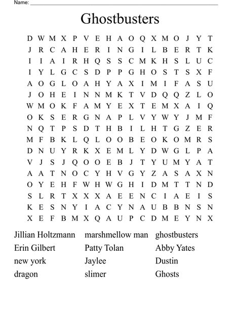 ghostbusters word search wordmint