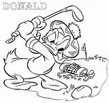 Golf Coloring Pages Duck Donald Kids sketch template