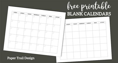 printable blank calendar templates printable calendar large boxes