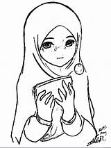Coloriage Islam Hijab Ramadan Mewarnai Colorier Moslem Arabe Arabic Coran Malen Coloriages sketch template