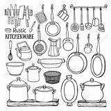 Pots Pans Sketch Drawing Kitchen Getdrawings Doodle Paintingvalley sketch template