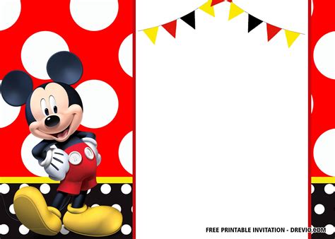 mickey mouse birthday invitations template png  invitation