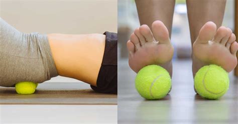 simple exercises with a tennis ball to relieve neck back