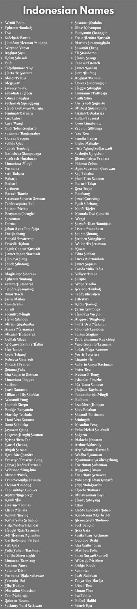 400 Best Indonesian Names That You Can Use