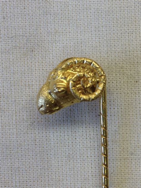 antiques atlas gold stick tie pin in form of rams s head