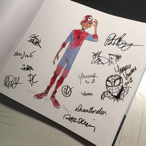scored  autographed copy   art  spider man   spider