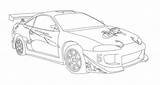 Eclipse Furious Fast Coloring Mitsubishi Drawing Pages Template Drawings sketch template