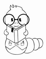 Bookworm Coloring Printable Pages sketch template