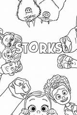 Compagnie Coloring Storks Disegni Missione Cicogne Cigognes Affiche Colorare Coloriages Movie Coloriez Gratuit Printmania sketch template