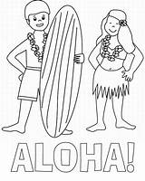 Coloring Hawaiian Aloha Pages Greet Netart Hawaii Sheets Color Printable Kids Words Getdrawings sketch template