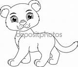 Panther Coloring Cute Stock Illustration Cartoon Vector 17kb 1023 sketch template