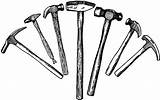 Hammers Clipart Tools Types Blacksmith Hammer Drawing Hand Different Metal Nail Clip Cliparts Tattoo Work Etc Tool Nails Small Usf sketch template