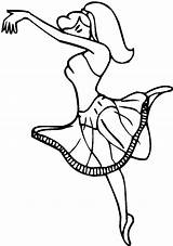 Pages Dancing Coloring Ballet Girl Ballerina sketch template