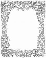 Border Borders Coloring Pages Clip Medieval Clipart Printable Flower Gothic Designs Religious Letter Kids Cliparts Colouring Bible Lineart Library Frame sketch template