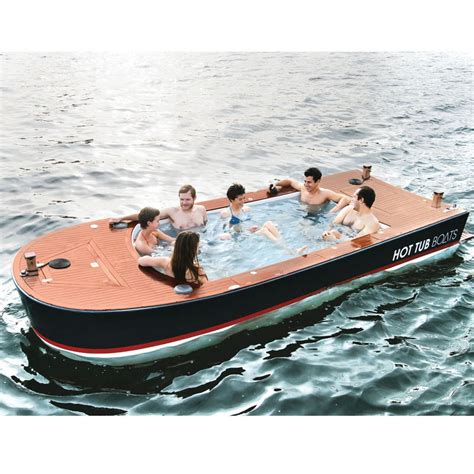 The Hot Tub Boat Hammacher Schlemmer