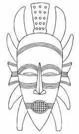 Mask African Coloring Template Masks Clip sketch template