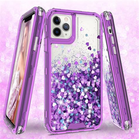 apple iphone  casehard clear glitter sparkle flowing liquid heavy  spy phone cases