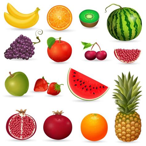 Fruits Set — Stock Vector © Mart M 60042027